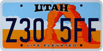 UT license plate Z305FF