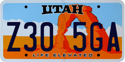 UT license plate Z305GA