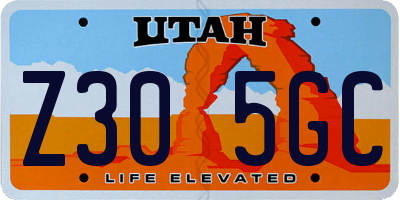 UT license plate Z305GC