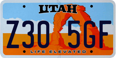 UT license plate Z305GF