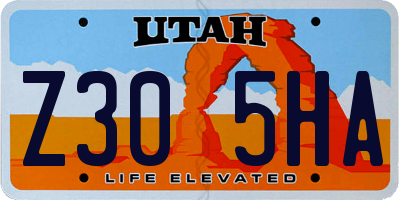 UT license plate Z305HA