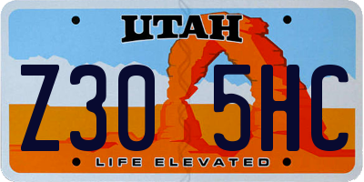 UT license plate Z305HC