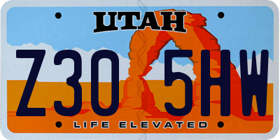 UT license plate Z305HW