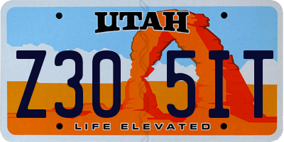 UT license plate Z305IT