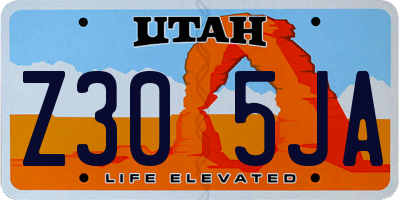 UT license plate Z305JA