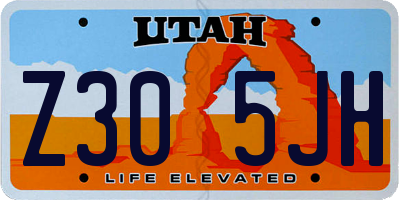 UT license plate Z305JH