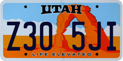 UT license plate Z305JI