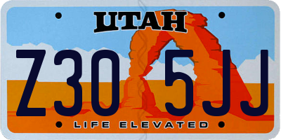 UT license plate Z305JJ