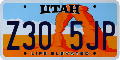 UT license plate Z305JP
