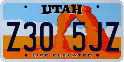 UT license plate Z305JZ