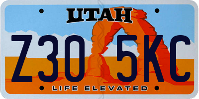 UT license plate Z305KC