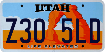 UT license plate Z305LD