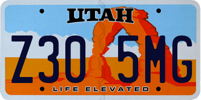 UT license plate Z305MG