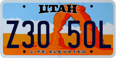 UT license plate Z305OL