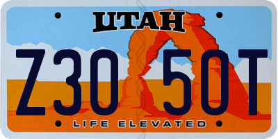 UT license plate Z305OT