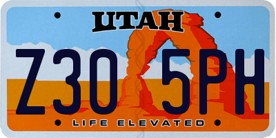 UT license plate Z305PH