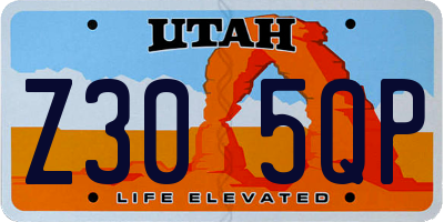 UT license plate Z305QP