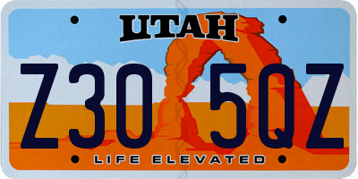 UT license plate Z305QZ