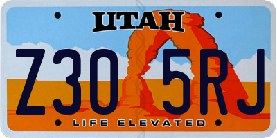 UT license plate Z305RJ