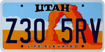 UT license plate Z305RV