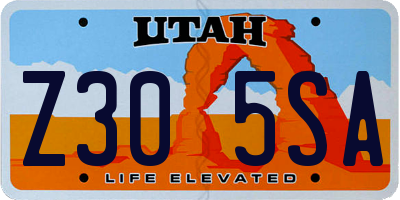 UT license plate Z305SA