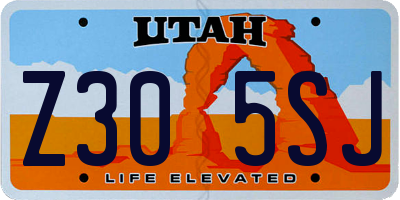 UT license plate Z305SJ