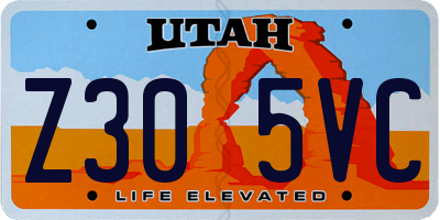 UT license plate Z305VC