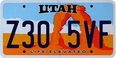 UT license plate Z305VF