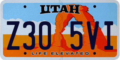 UT license plate Z305VI