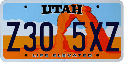 UT license plate Z305XZ