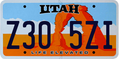 UT license plate Z305ZI