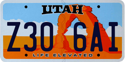 UT license plate Z306AI