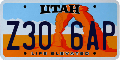 UT license plate Z306AP
