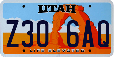 UT license plate Z306AQ