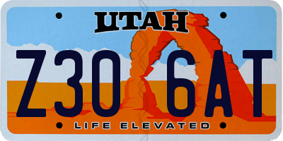 UT license plate Z306AT