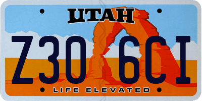 UT license plate Z306CI