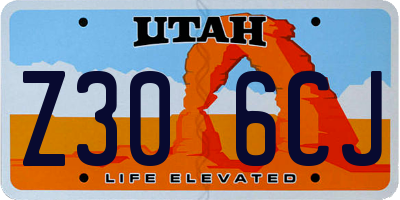 UT license plate Z306CJ