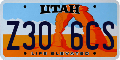 UT license plate Z306CS