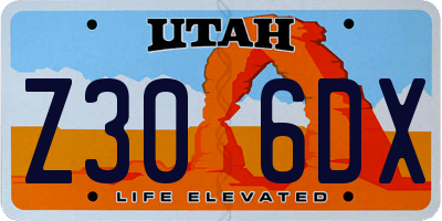 UT license plate Z306DX