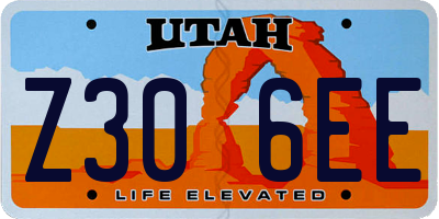 UT license plate Z306EE