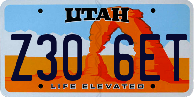 UT license plate Z306ET