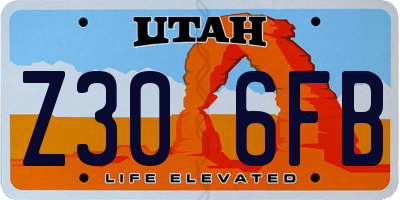 UT license plate Z306FB