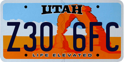 UT license plate Z306FC