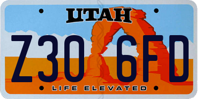 UT license plate Z306FD