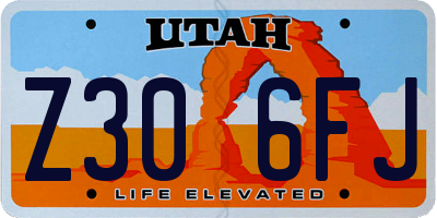 UT license plate Z306FJ