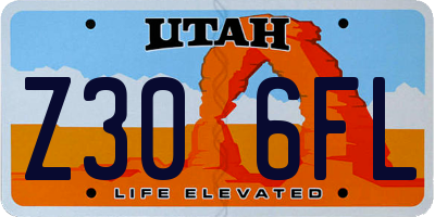 UT license plate Z306FL