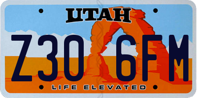 UT license plate Z306FM
