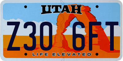 UT license plate Z306FT