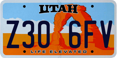UT license plate Z306FV