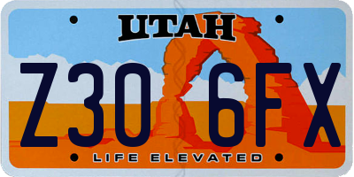 UT license plate Z306FX